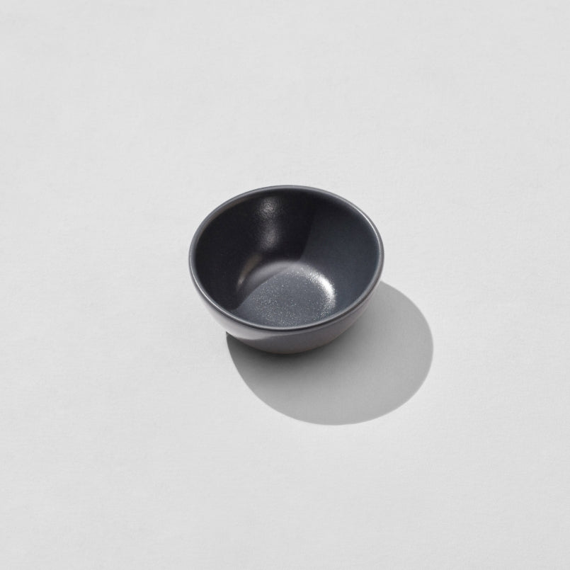 Overhead view of charcoal navy mini bowl